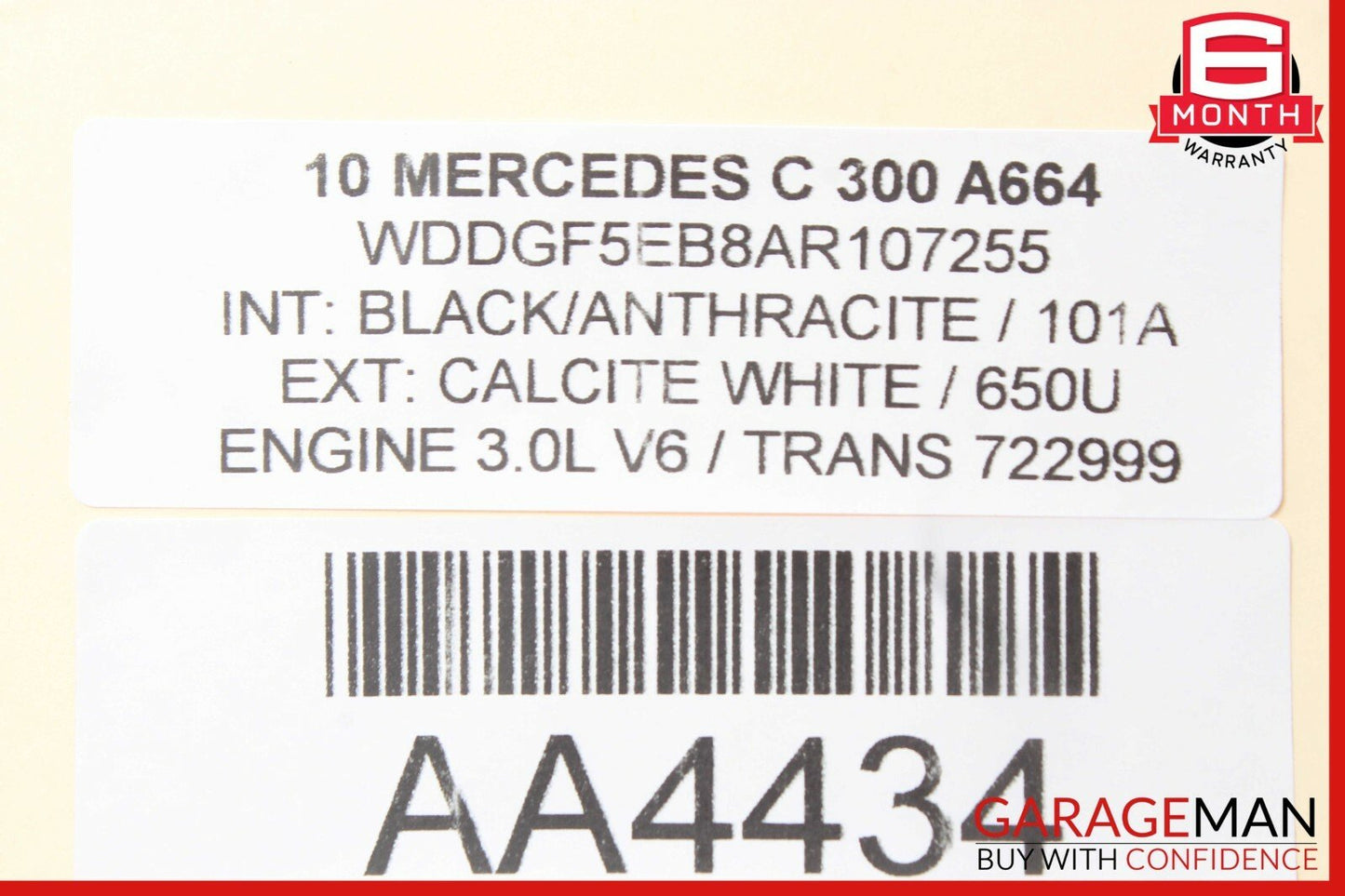 08-14 Mercedes W204 C300 C350 Front Right Side Sunvisor Sun Visor Black
