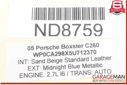 97-05 Porsche Boxster 987 Rear Left or Right Side Lower Control Arm Track OEM