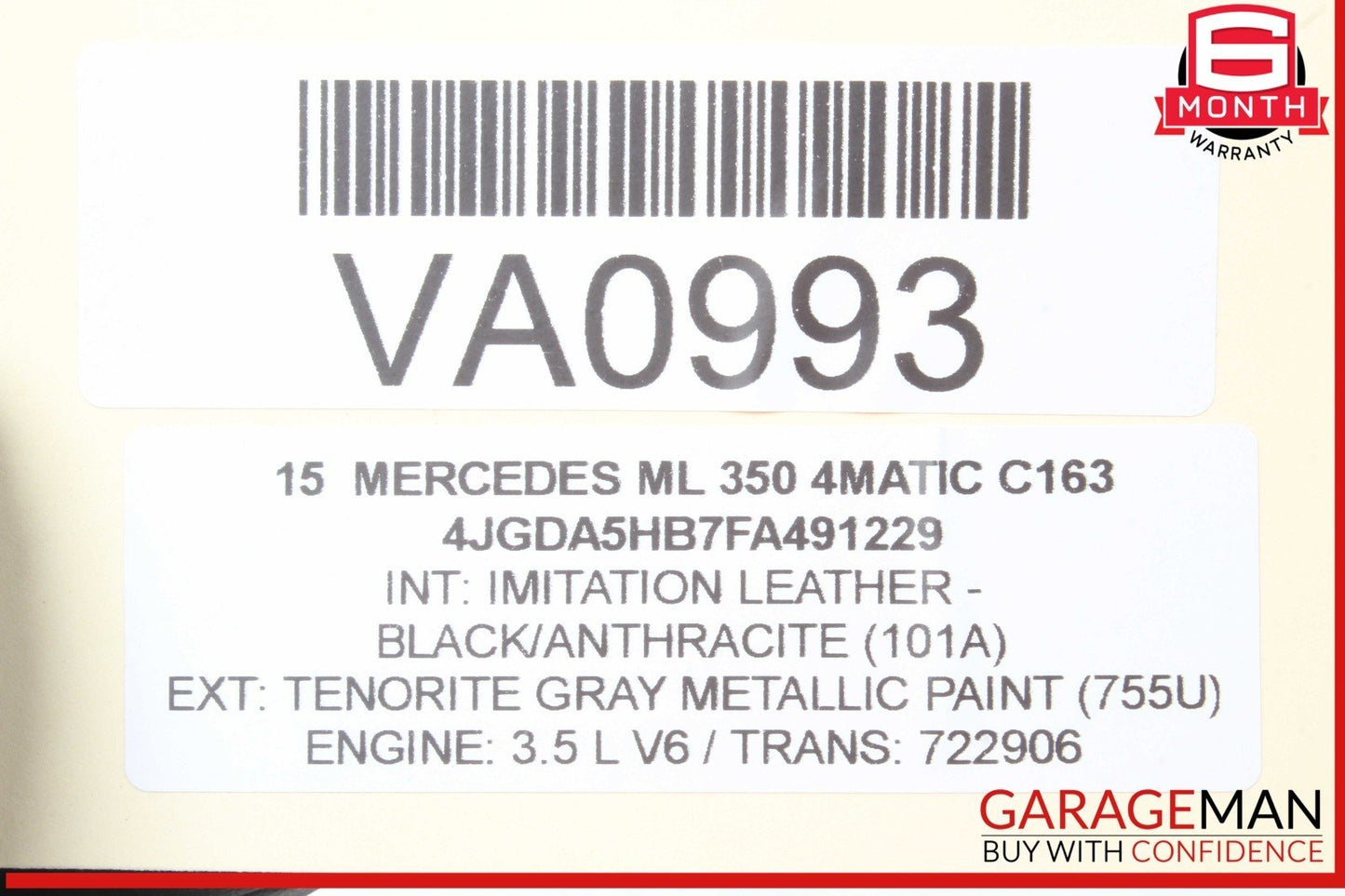 12-19 Mercedes W166 ML350 4MATIC Front Left Side Radiator Support Bracket OEM