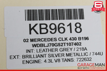 03-08 Mercedes R230 SL500 Front Right / Left Seat Headrest Head Rest Gray OEM