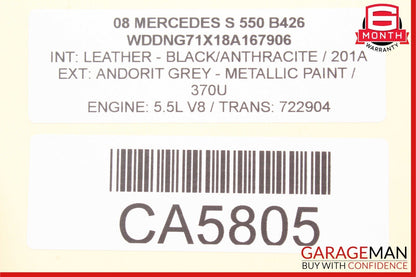 07-09 Mercedes W221 S550 S450 S63 AMG Interior Rear View Mirror 2218110007 Grey