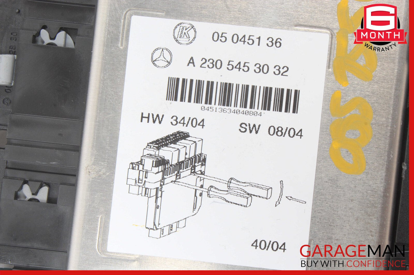 03-12 Mercedes R230 SL500 SL550 SL65 AMG Rear SAM Fuse Box Relay Module OEM