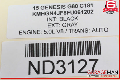 15-20 Hyundai Genesis G80 Front Left Driver Side Seat Belt Seatbelt Black OEM