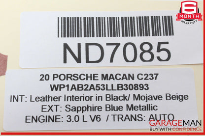 15-24 Porsche Macan 95B Rear Right Passenger Side Door Window Regulator Motor