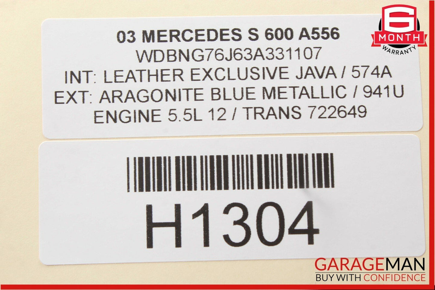 03-06 Mercedes W220 S600 Rear Left Side Lower Bottom Seat Cushion 2209200322