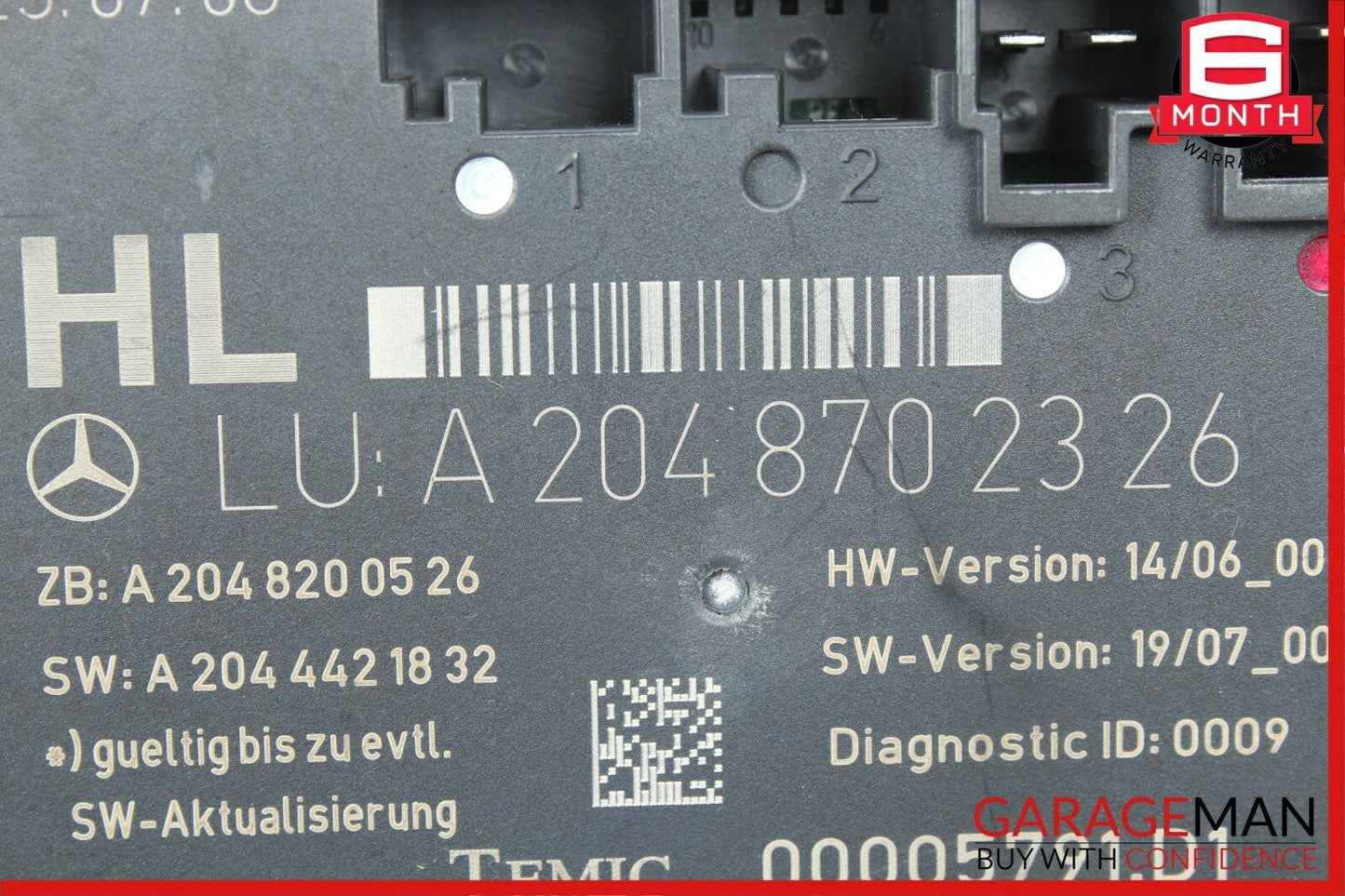 08-14 Mercedes W204 C280 C350 Rear Left Side Door Control Module 2048702326 OEM