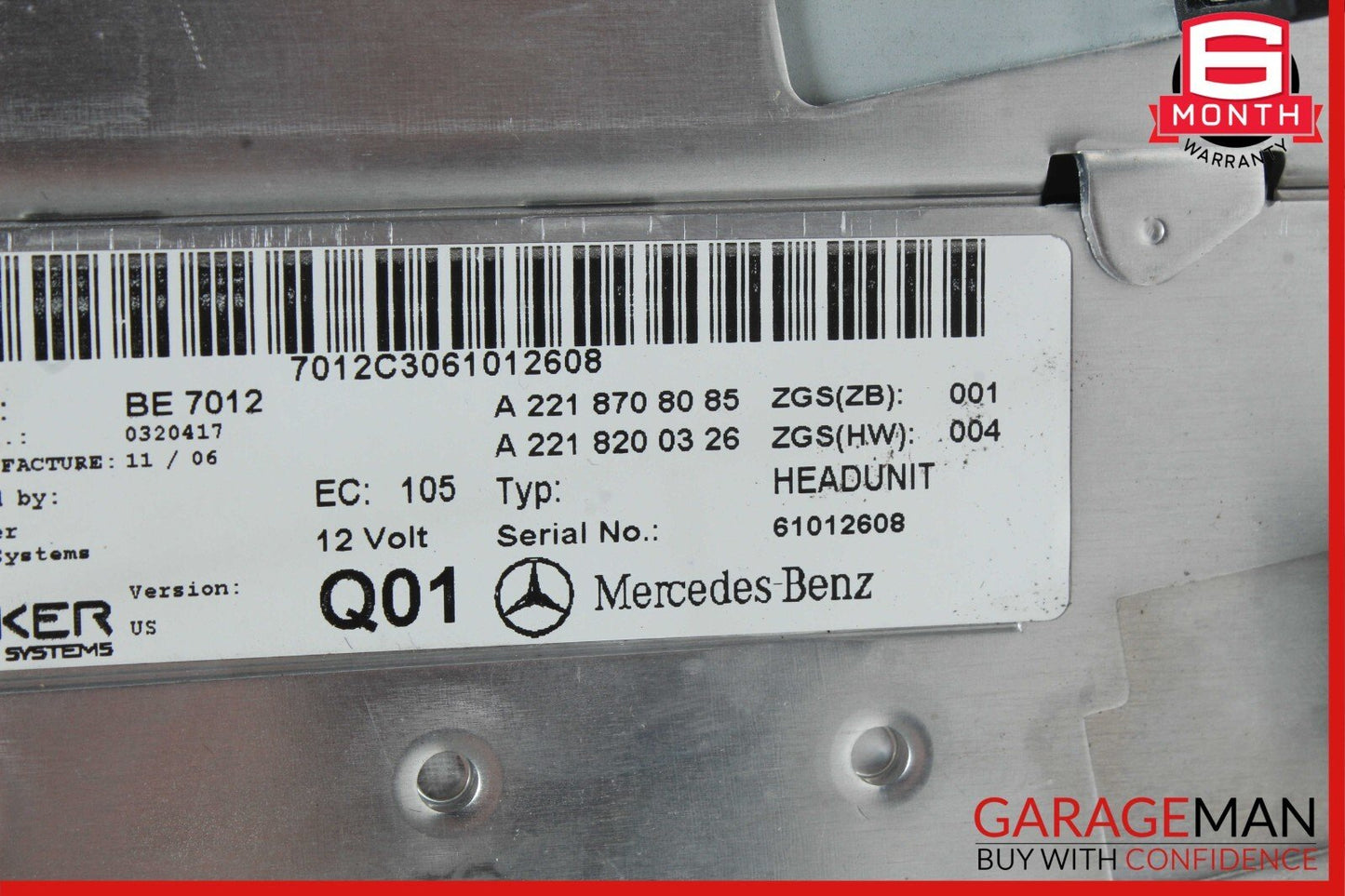 07-09 Mercedes W221 S550 S63 AMG Head Unit Comand CD Navigation 2218708085 OEM