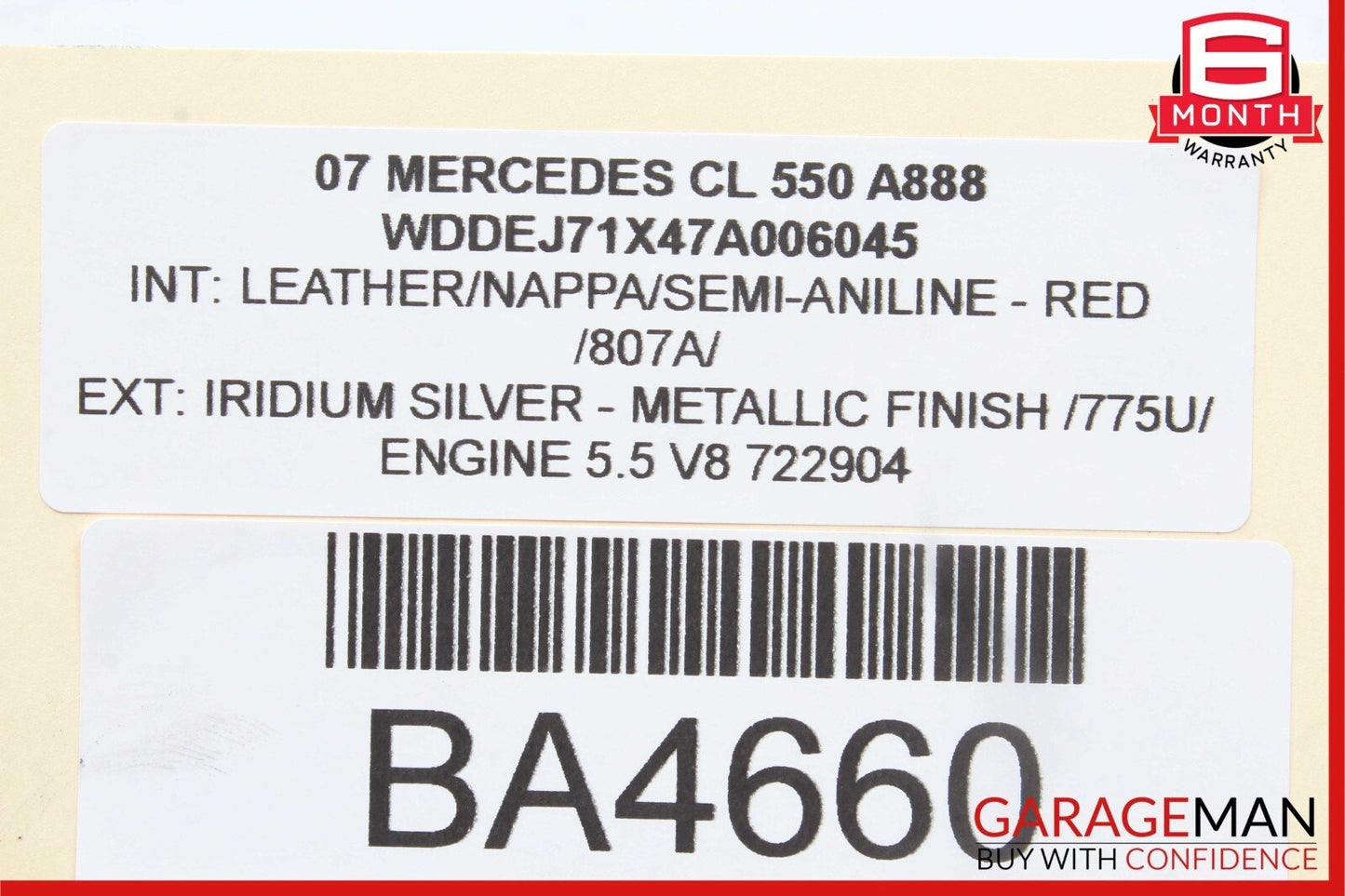 07-14 Mercedes W216 CL550 Front Right Side Center Console Trim Cover Panel OEM