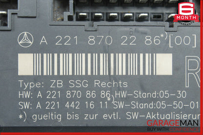 07-09 Mercedes W221 S550 S600 Front Right Under Seat Controller Module Unit