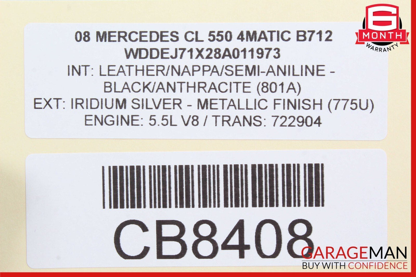 07-14 Mercedes W216 CL550 CL63 AMG Center Console Trim Black 2166800008 OEM