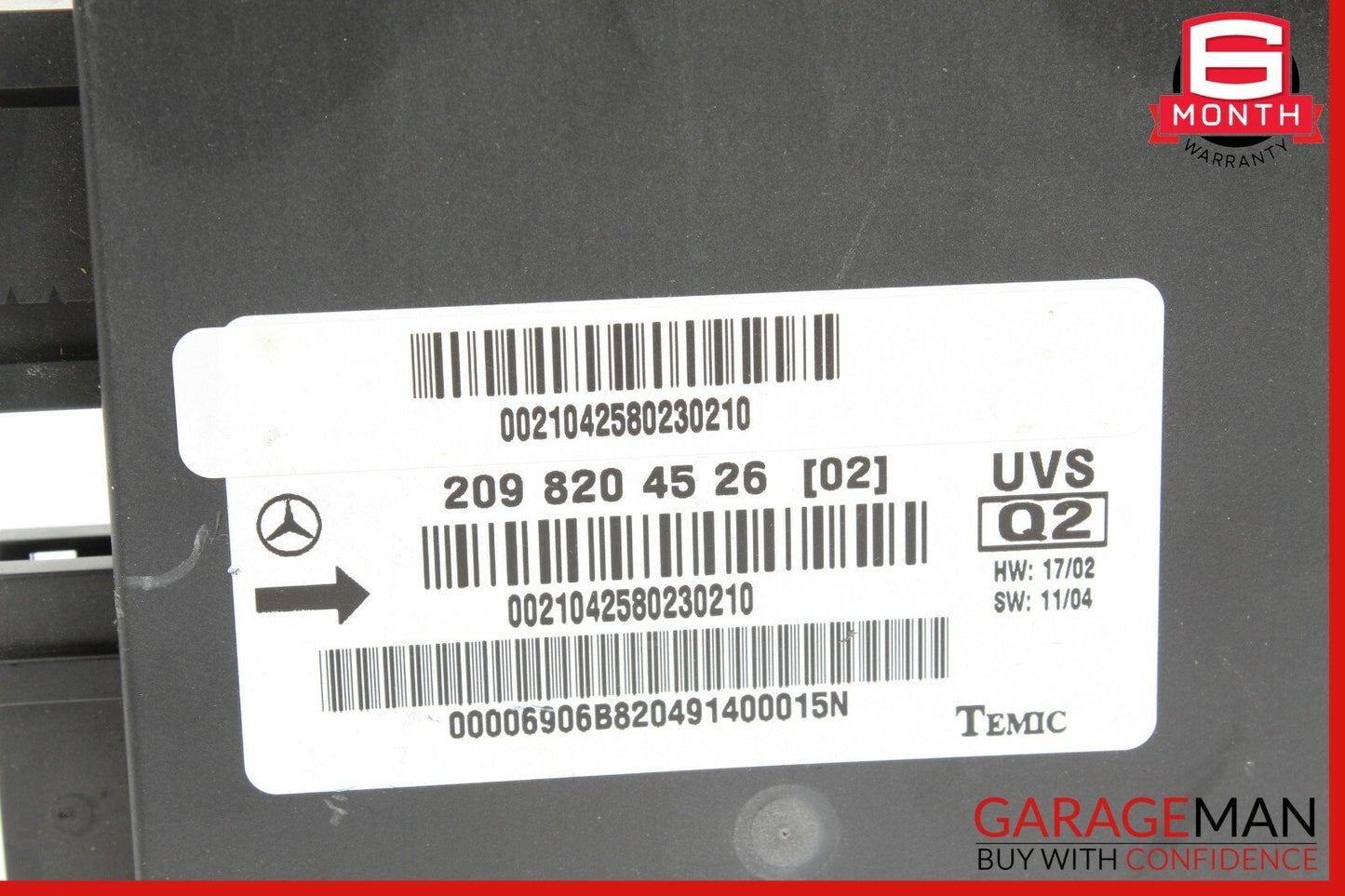 03-09 Mercedes W209 CLK320 CLK500 Convertible Top Control Module 2098204526 OEM