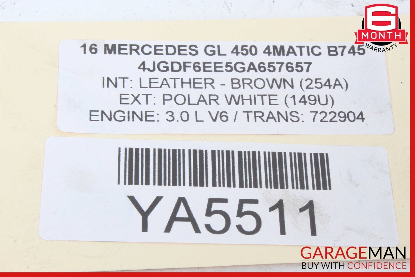 12-19 Mercedes X166 GL450 ML400 Rear Right or Left Side Half Axle Shaft OEM