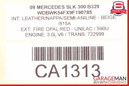 05-11 Mercedes R171 SLK280 SL550 Front Left Side Door Window Regulator Motor