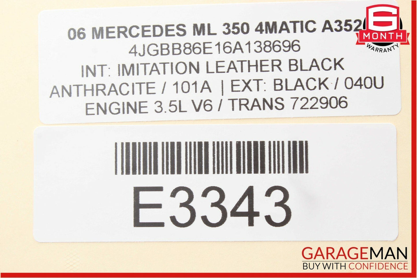 06-12 Mercedes ML350 GL450 R500 Rear Overhead Dome Light Lamp Parking Sensor OEM