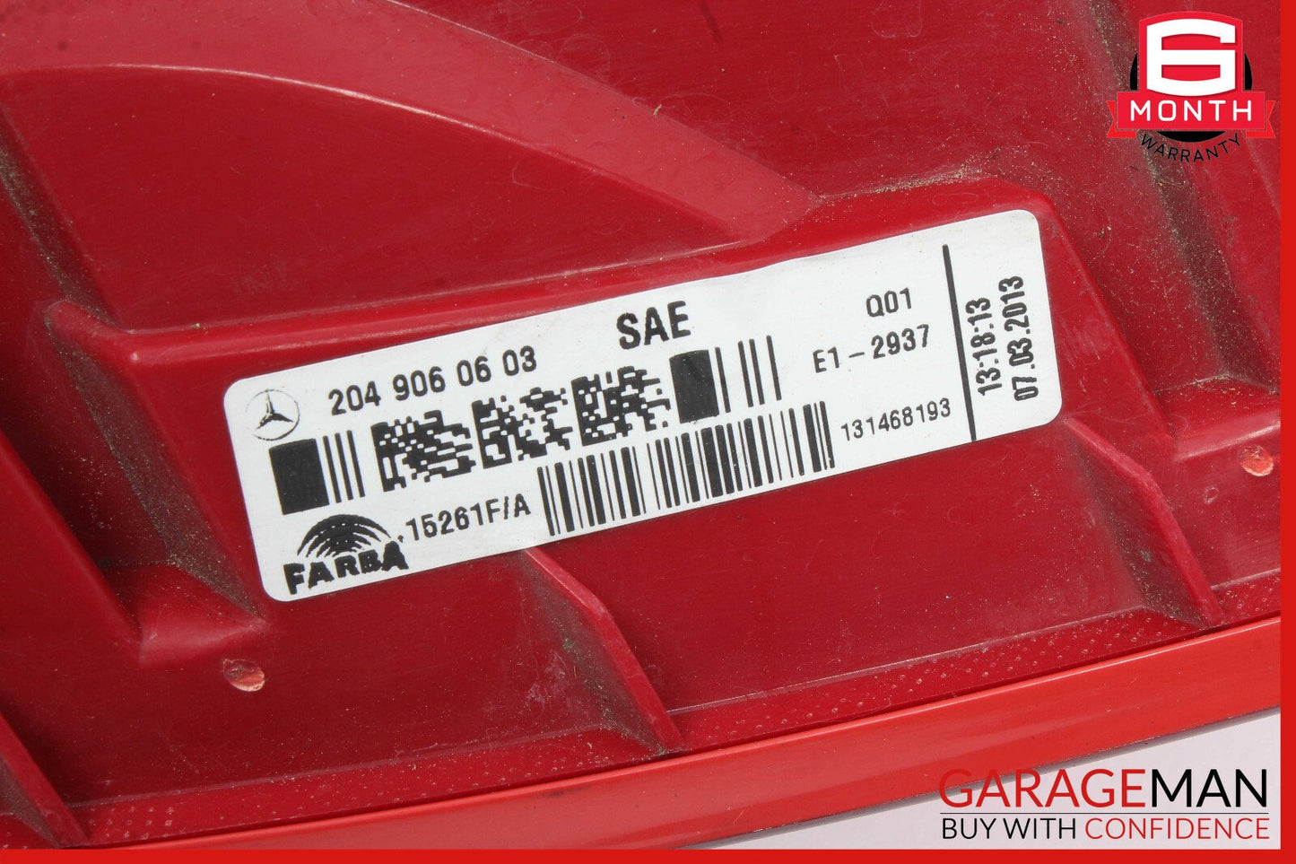 12-14 Mercedes W204 C250 Rear Left Driver Side Taillight Tail Light Lamp OEM