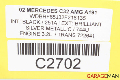 01-07 Mercedes W203 C230 C32 AMG Front Right Side Sunvisor Sun Visor Grey OEM