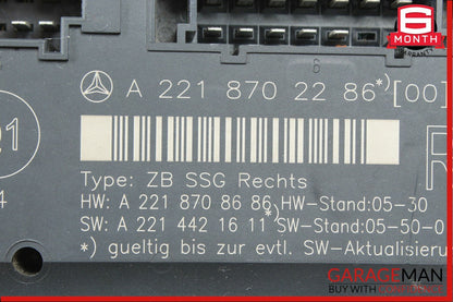 07-09 Mercedes W221 S550 S600 Front Right Under Seat Controller Module
