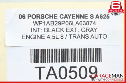 03-06 Porsche Cayenne 955 4.5L V8 Engine Motor Cover Trim Panel 7L5130114B OEM