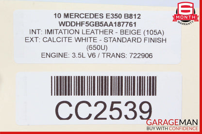 10-13 Mercedes W212 E350 Front Right Passenger Seat Cushion Top Upper Beige OEM