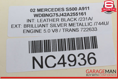00-02 Mercedes W220 S500 S430 Front Right Seat Belt Seatbelt Retractor Black OEM