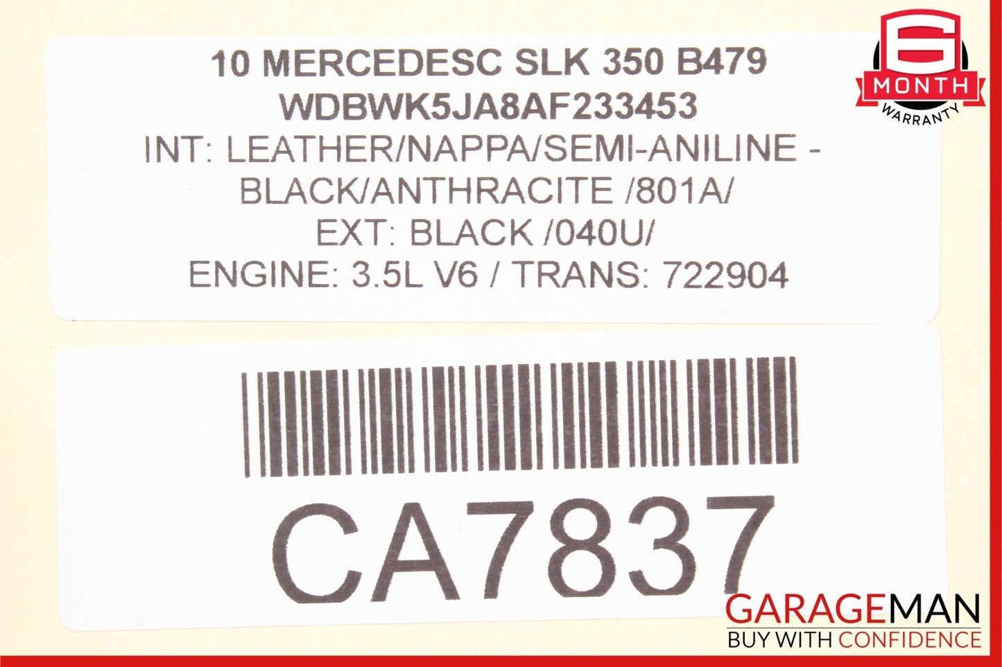 05-11 Mercedes R171 SLK300 Rear Right Convertible Roof Top Trunk Lid Cylinder