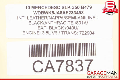 05-11 Mercedes R171 SLK300 Rear Right Convertible Roof Top Trunk Lid Cylinder
