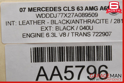 06-09 Mercedes W219 CLS500 E350 Dynamic Seat Air Vacuum Pump Box Module OEM
