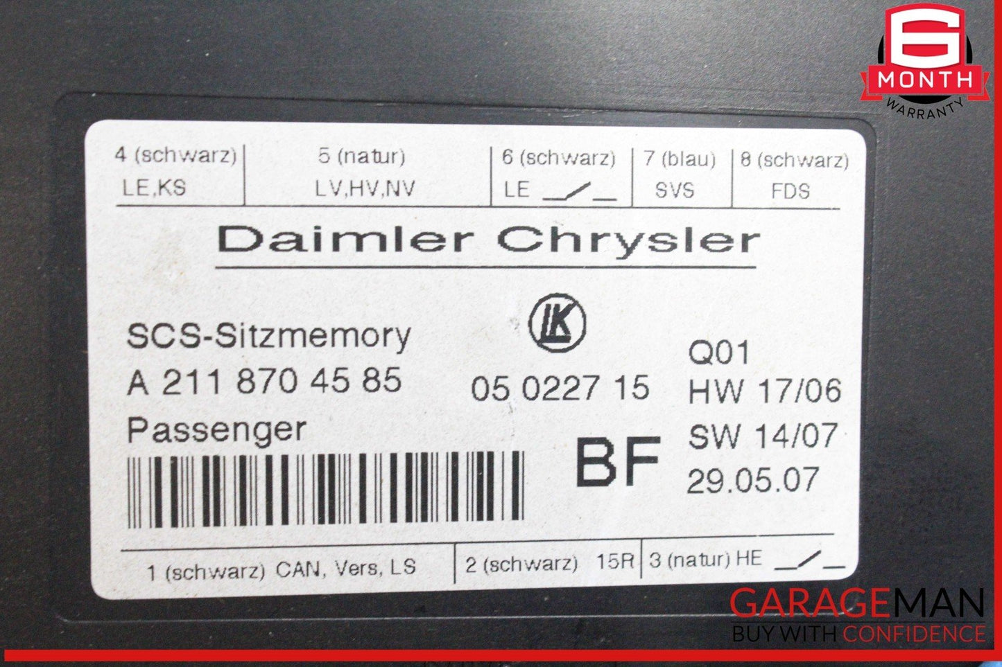 03-12 Mercedes W211 E350 CLS550 ML350 Front Right Seat Control Module OEM