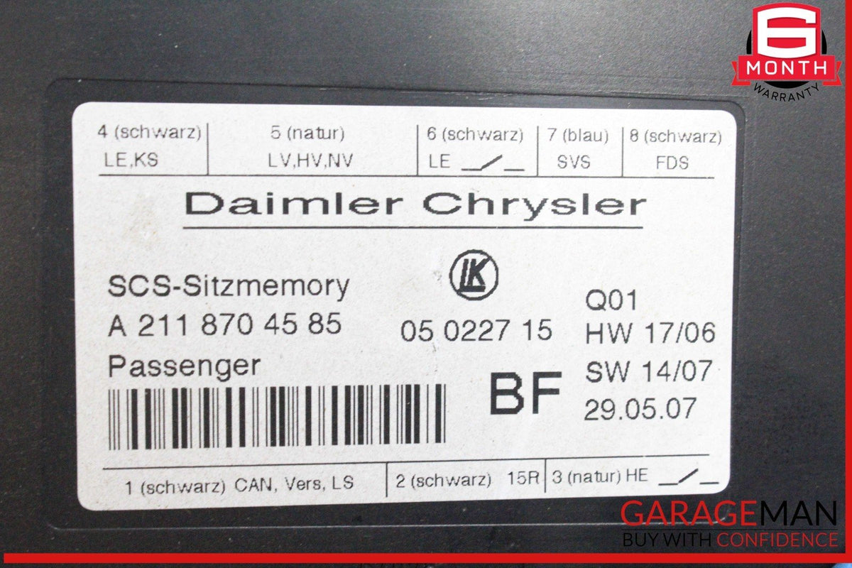 03-12 Mercedes W211 E350 CLS550 ML350 Front Right Seat Control Module OEM