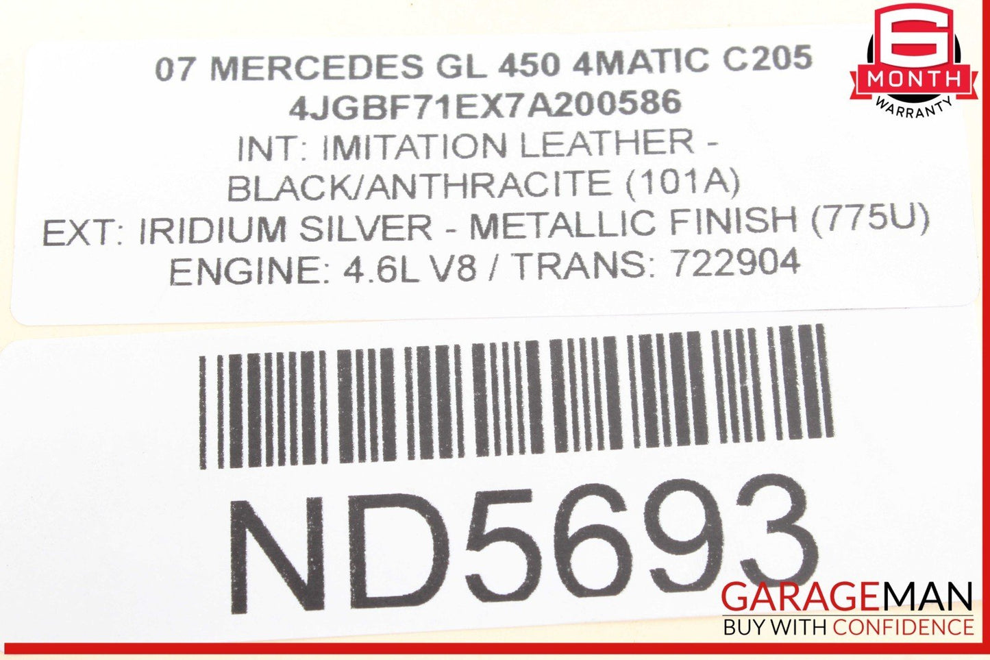 06-12 Mercedes X164 GL450 4MATIC Rear Right Or Left Side Half Axle Shaft OEM