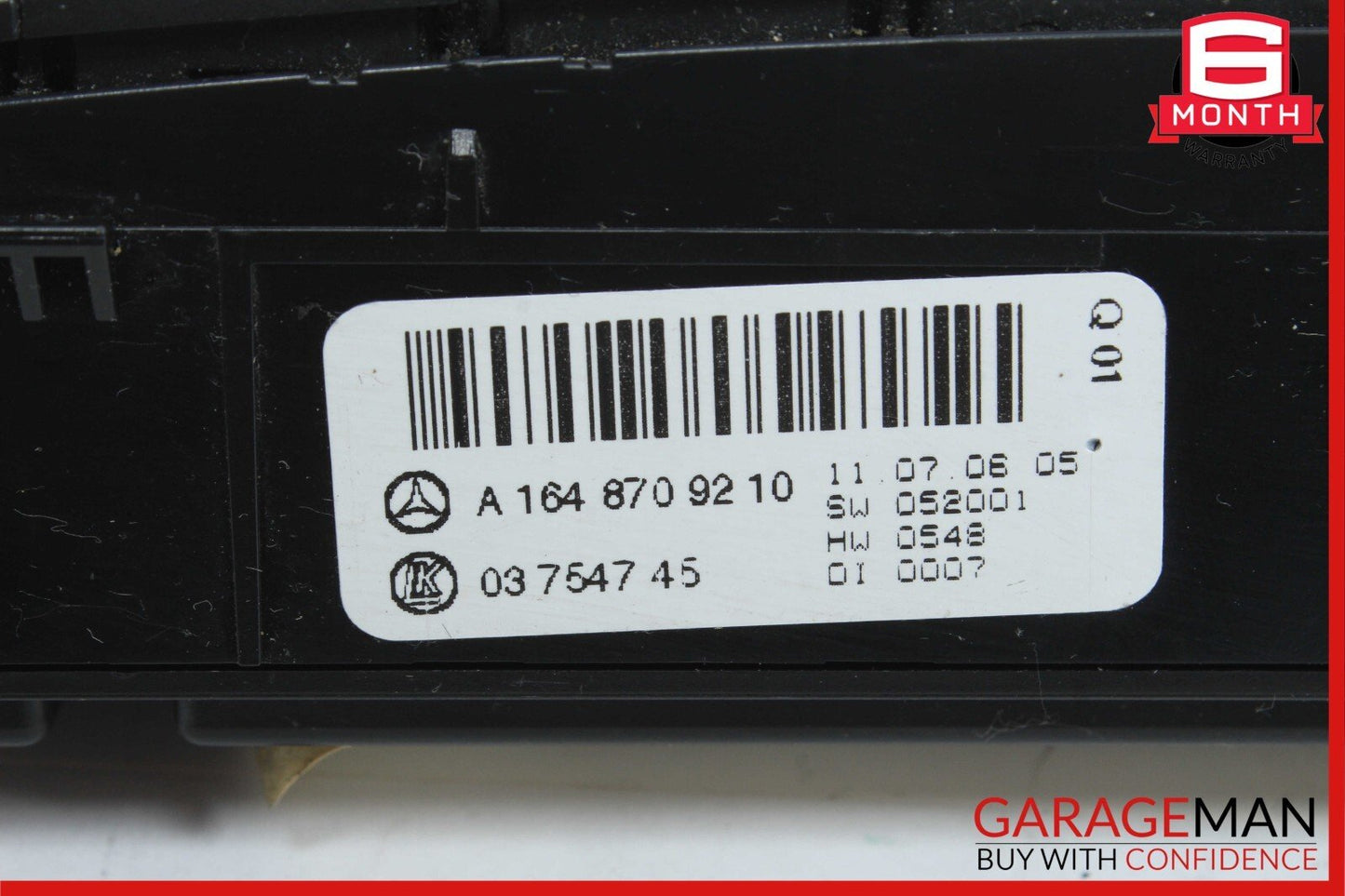 06-12 Mercedes X164 GL450 4MATIC Hazard Light Switch Control Panel 1648709210