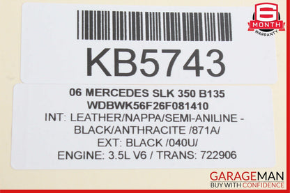 05-08 Mercedes R171 SLK55 SLK350 Front Right Side Seatbelt Seat Belt Retractor