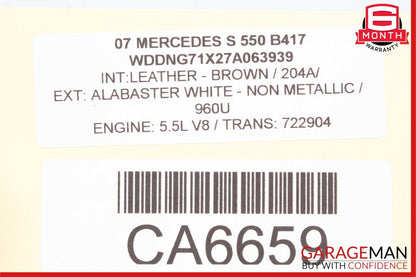 05-13 Mercedes W221 S550 Front Left Side Engine Timing Chain Cover Plate OEM