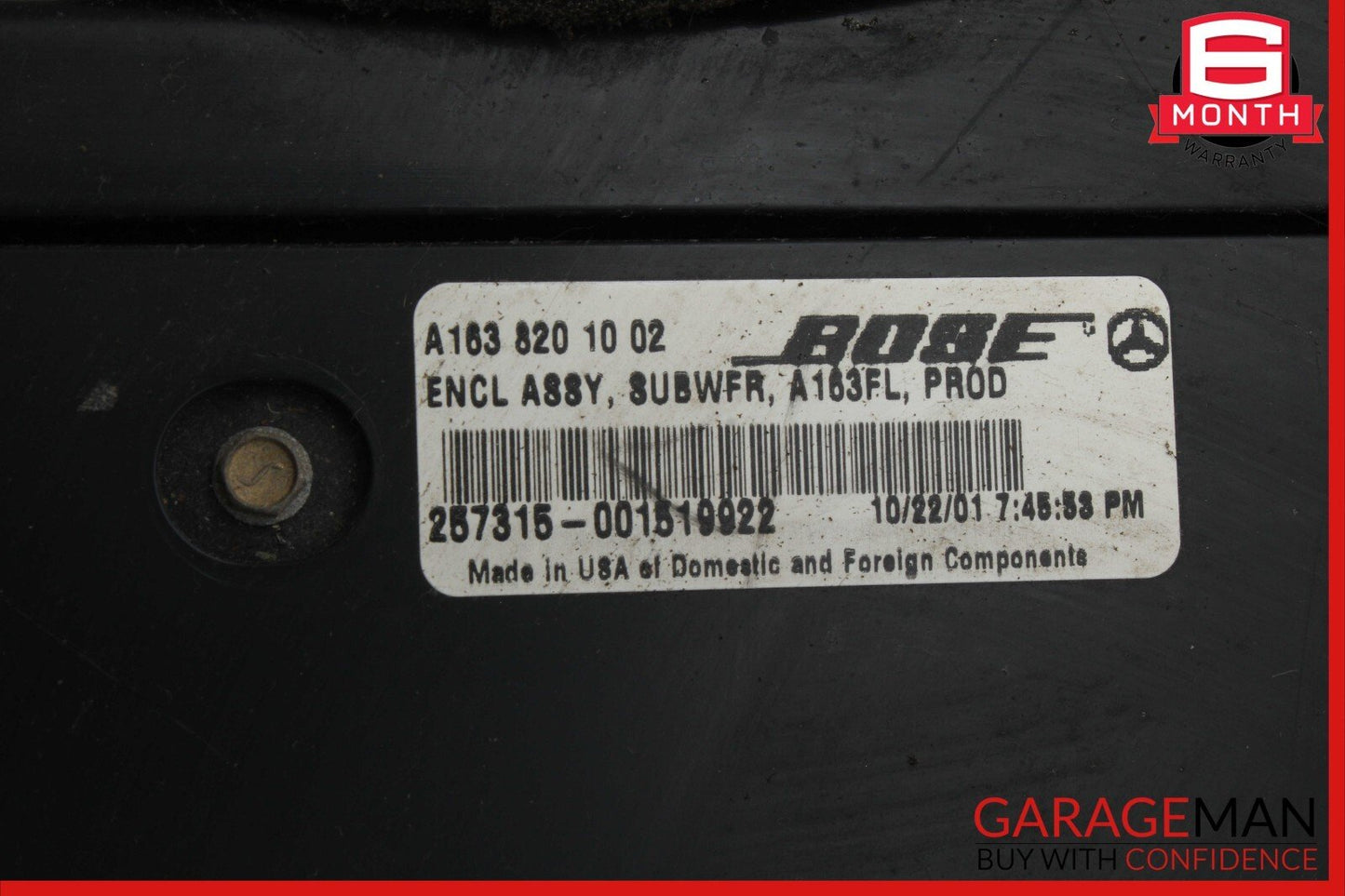 02-05 Mercedes W163 ML320 Bose Subwoofer Sub Woofer Audio Speaker Bass Box OEM
