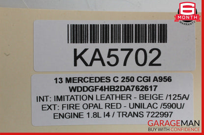08-18 Mercedes W204 C250 Rear Right Side Door Control Module 2189001501 OEM