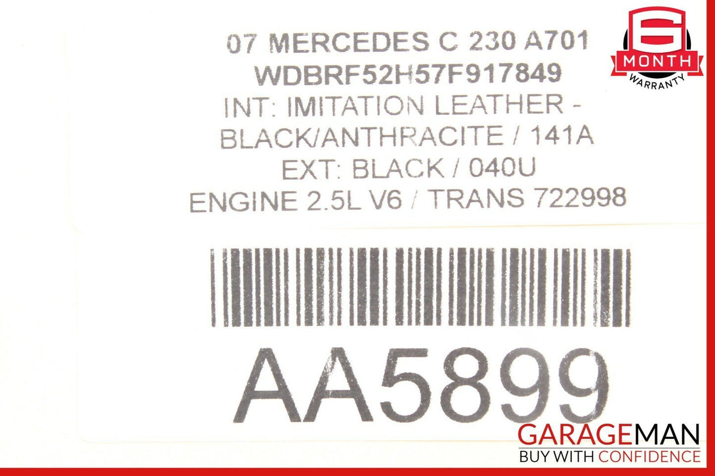 01-07 Mercedes W203 C230 Rear Right / Left Side Lower Control Thrust Arm Cover