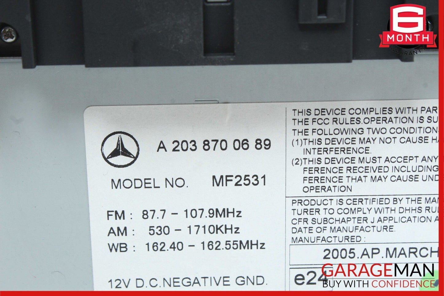05-07 Mercedes W203 C230 C320 Radio Stereo Audio CD Player Head Unit AM FM OEM