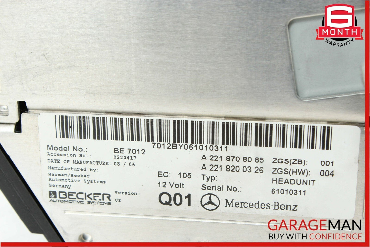 07-09 Mercedes W221 S550 CD DVD Changer Navigation Audio Command Comand Headunit