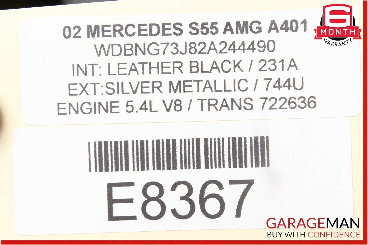 00-02 Mercedes W220 S430 S500 S55 AMG Rear Center Seatbelt Seat Belt Retractor