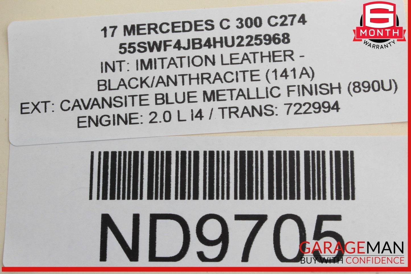 17-19 Mercedes W205 C300 E300 Fuel Pump Control Module 0009006612 OEM