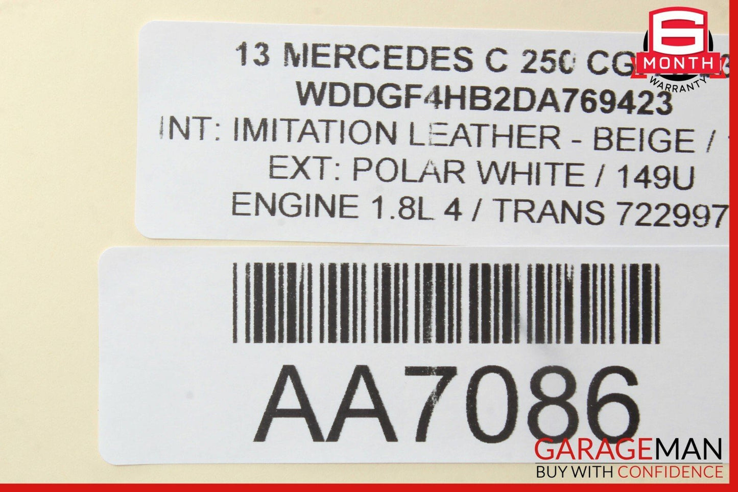 08-14 Mercedes W204 C250 C300 Rear Right Side Door Window Regulator Motor Unit