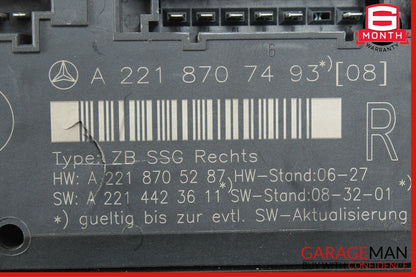 07-13 Mercedes W221 S400 S550 Front Right Under Seat Computer Control Module OEM