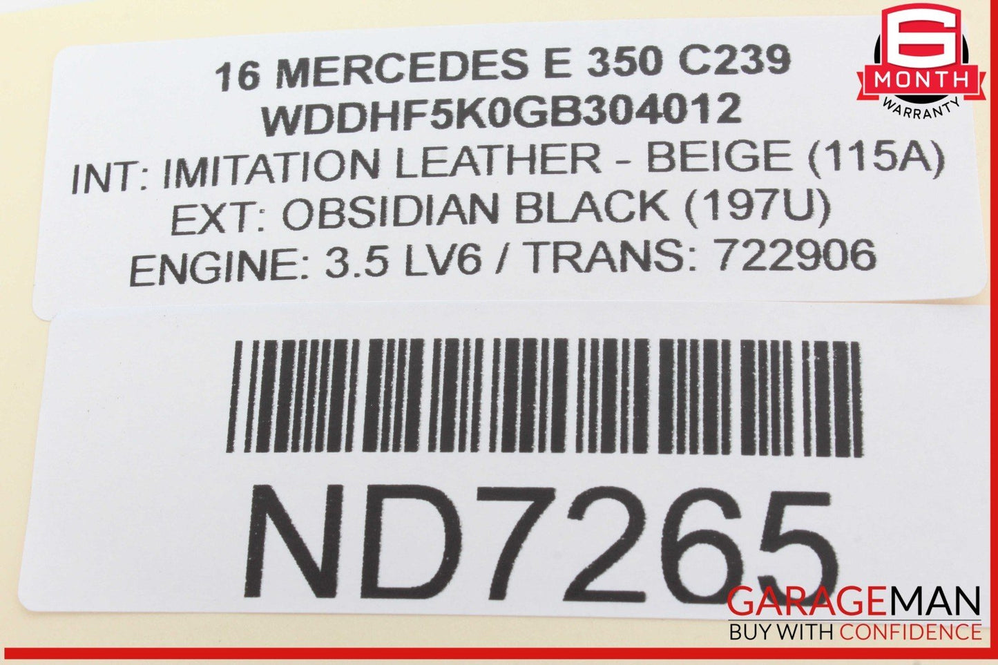 14-16 Mercedes W212 E350 E250 E550 Rear Right Side Inner Tail Light Lamp OEM