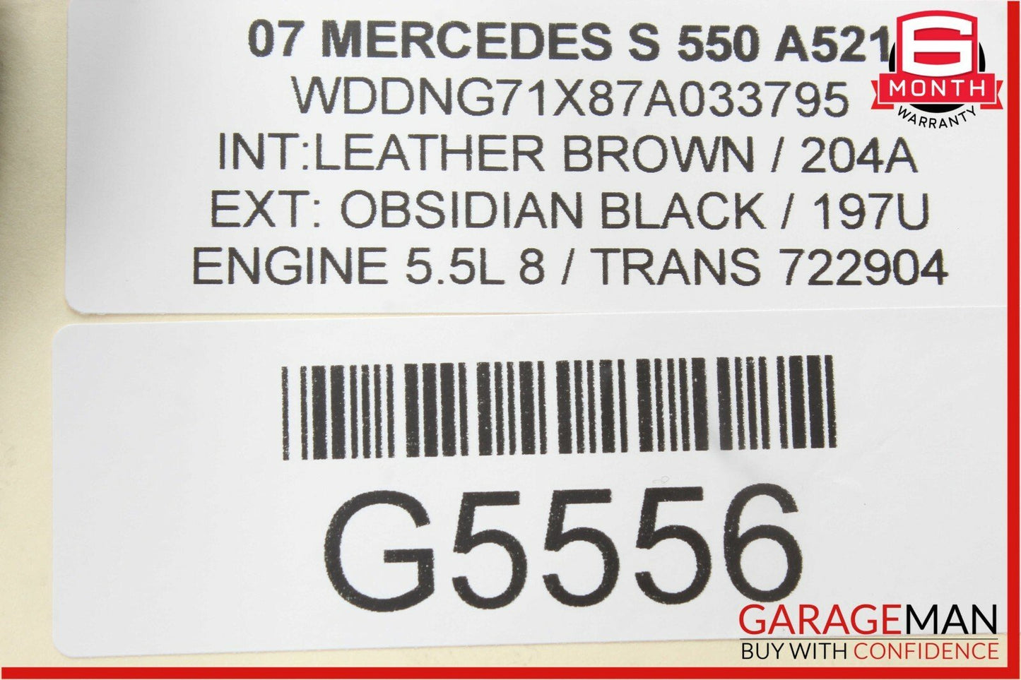 07-09 Mercedes W221 S550 Front Left Side Mirror Door Rear View Obsidian Black