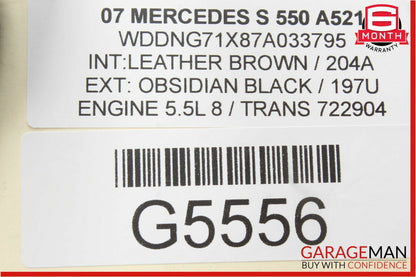 07-09 Mercedes W221 S550 Front Left Side Mirror Door Rear View Obsidian Black