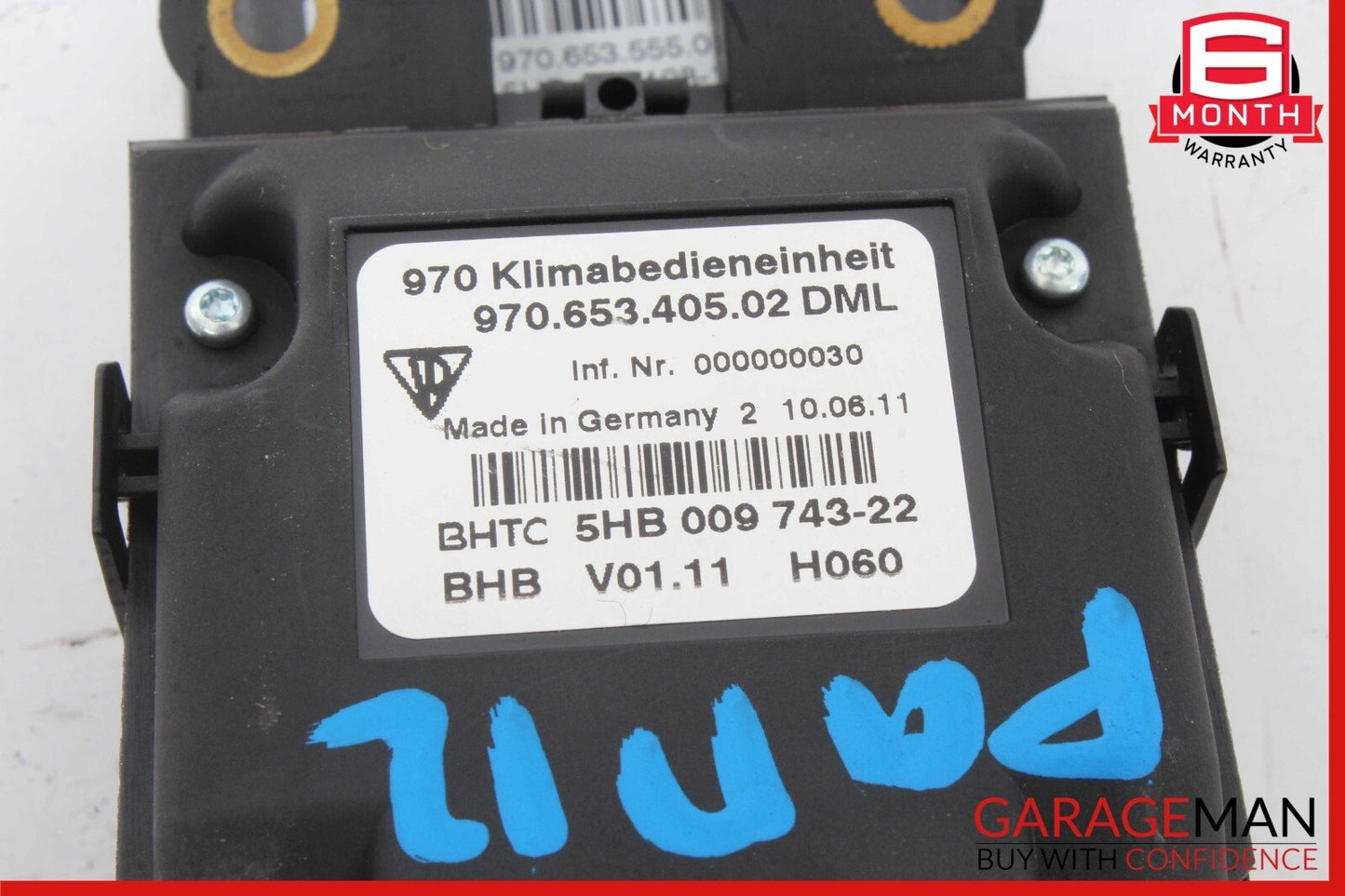 10-13 Porsche Panamera 970 Rear Seat Heater Door Switch Lock Controls Assy