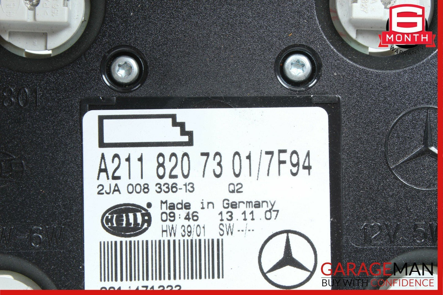 07-09 Mercedes W211 E350 E550 Rear Overhead Dome Light Reading Map Gray OEM