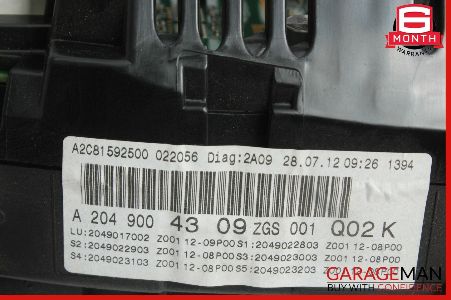 12-14 Mercedes W204 C250 C300 C350 Speedometer Odometer Instrument Cluster Gauge