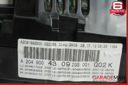 12-14 Mercedes W204 C250 C300 C350 Speedometer Odometer Instrument Cluster Gauge