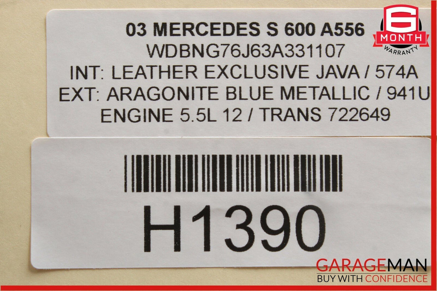 00-06 Mercedes W220 S430 Rear Right Keyless Go Exterior Door Handle OEM